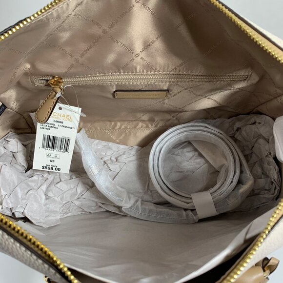 NWT $598 MICHAEL KORS Carine LRG Top Zip Satchel Double Handle + Crossbody Strap - Picture 7 of 8